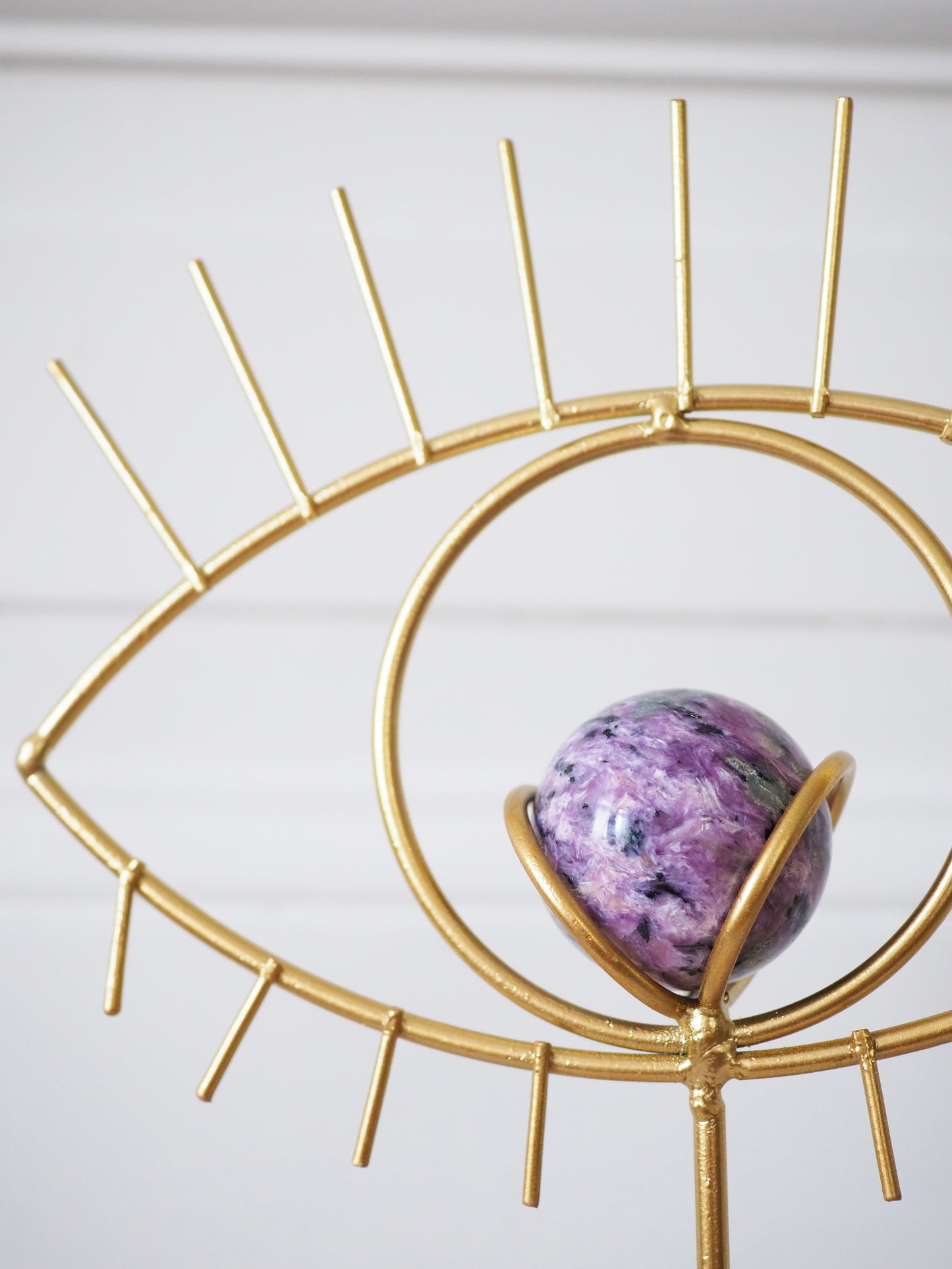 Magisches Auge Kugel Ständer. Halter . Magic Eye Metall Sphere Stand GOLD
