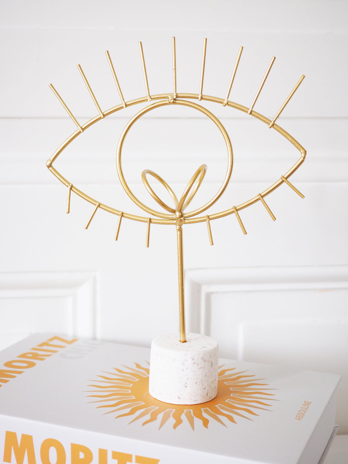 Magisches Auge Kugel Ständer. Halter . Magic Eye Metall Sphere Stand GOLD