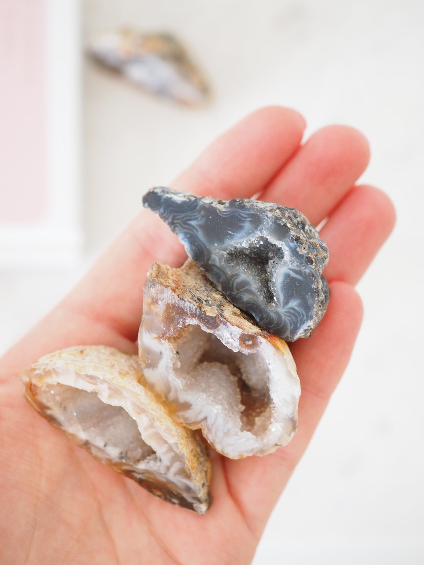 Druzy Achat Drusen Geode . Druzy Agate Geode ca. 3-4 cm - aus Brasilien High Quality