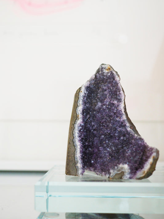 Glas Buchstütze Amethyst ca. 14cm - Uruguay
