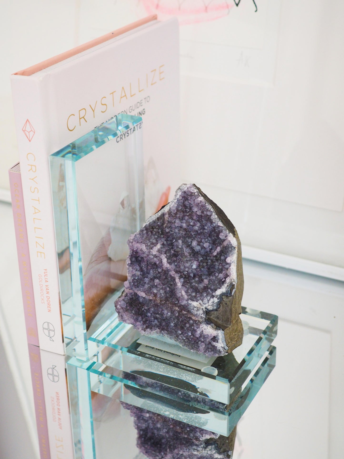 Glas Buchstütze Amethyst ca. 14 cm - Uruguay