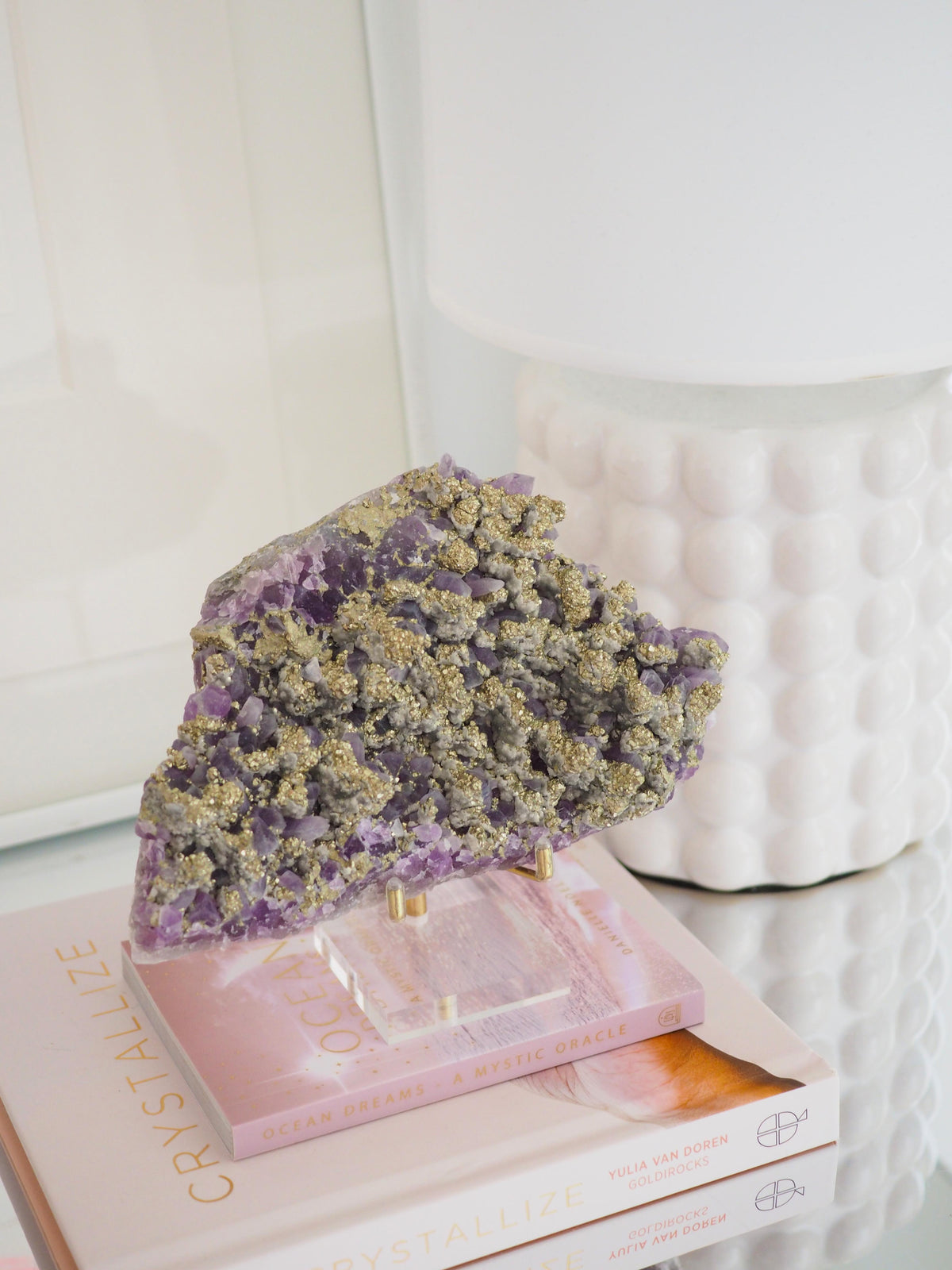 Amethyst mit Pyrit ca. 16 x 12 cm - aus Bulgarien RARE MINE CLOSED
