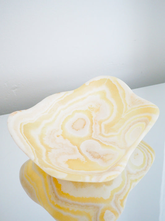 Calcit Edelstein. Kristall Schale ca. 28 cm - Marokko HANDCARVED