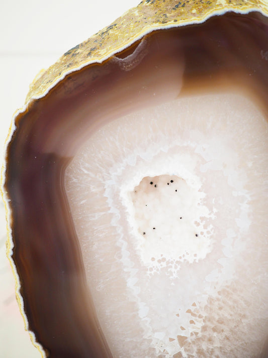 XXL Achat Scheibe auf Ständer . Agate Slab on Stand ca 36 cm - aus Brasilien HIGH QUALITY Handpoliert