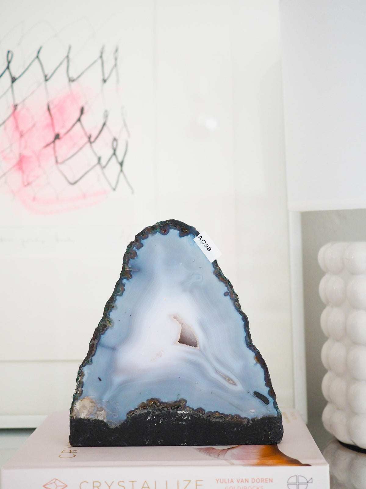 XL Zart Blau Rosa Achat Geode . Agate Geode ca. 13 x14 cm . PARADISE COLLECTION - aus Brasilien HIGH QUALITY Handpoliert