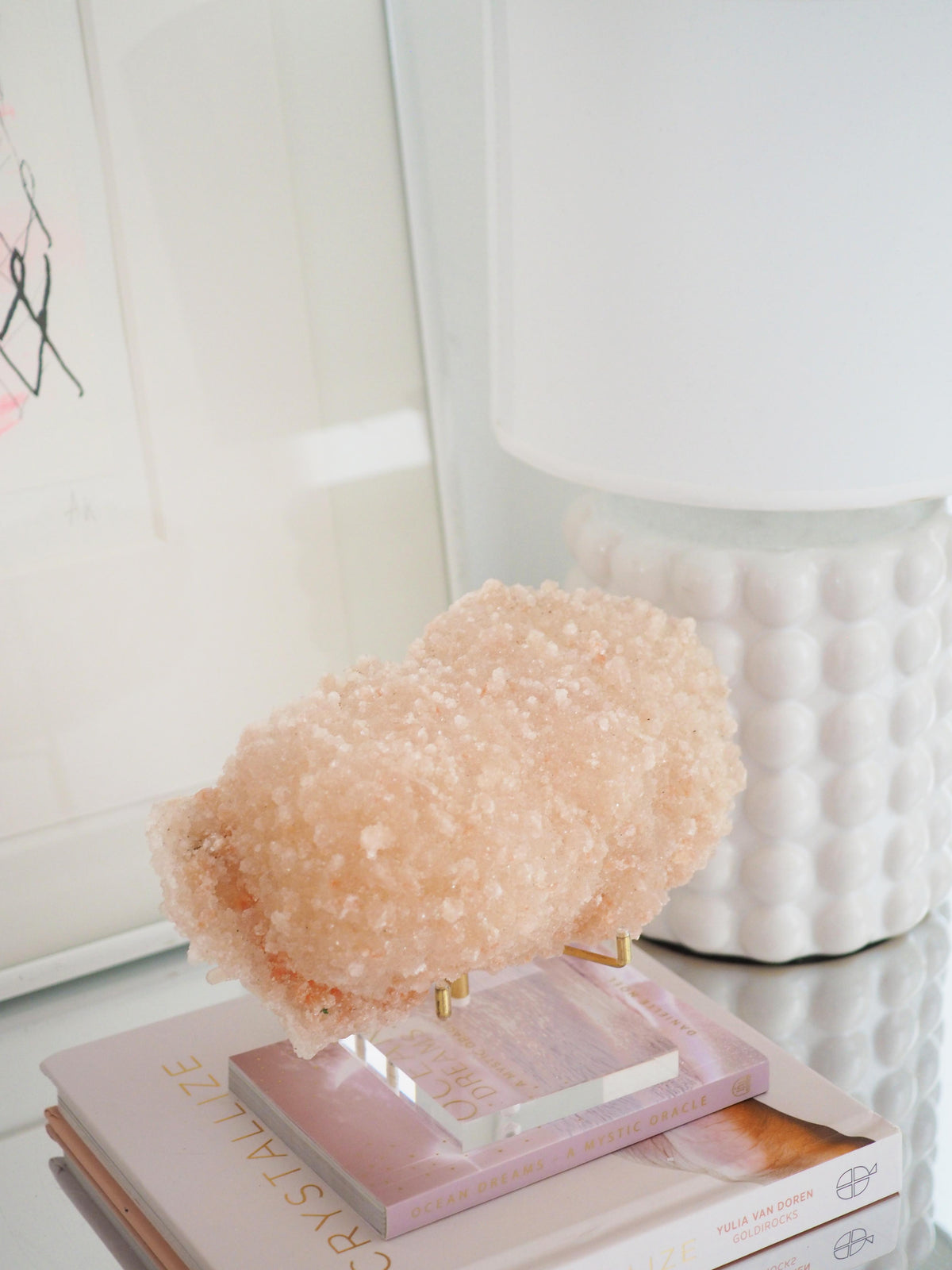 Pink Diamond Crust Apophyllite mit Stilbit Specimen - aus Indien RARE