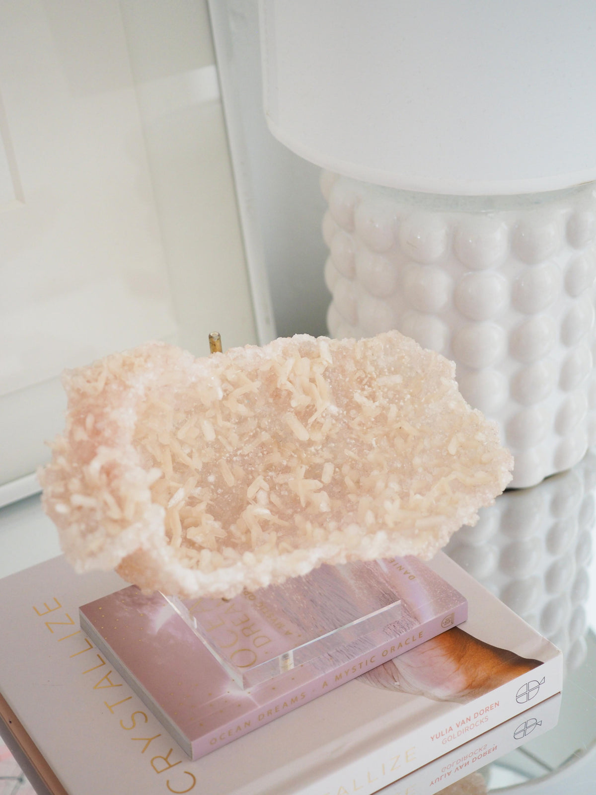 Pink Diamond Crust Apophyllite mit Stilbit Specimen - aus Indien RARE