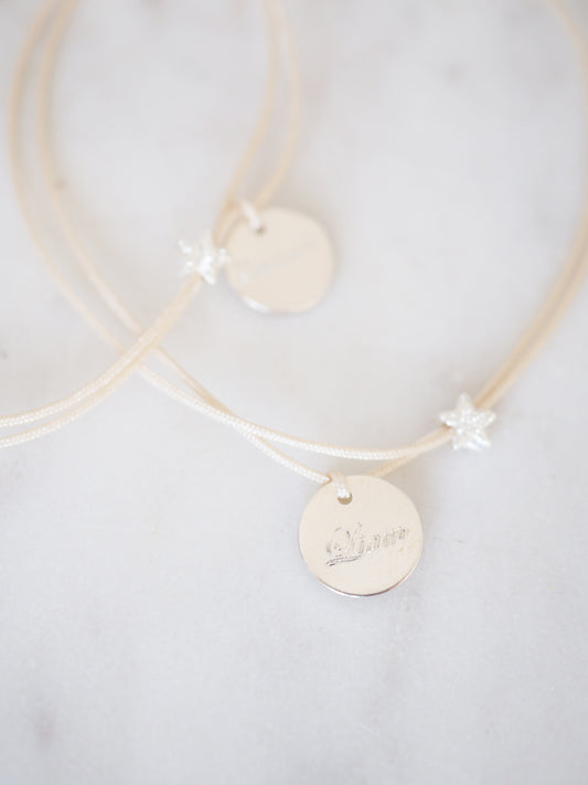 Sternenkind & Geschwister Armband 925 Sterling Silber mit Gravur