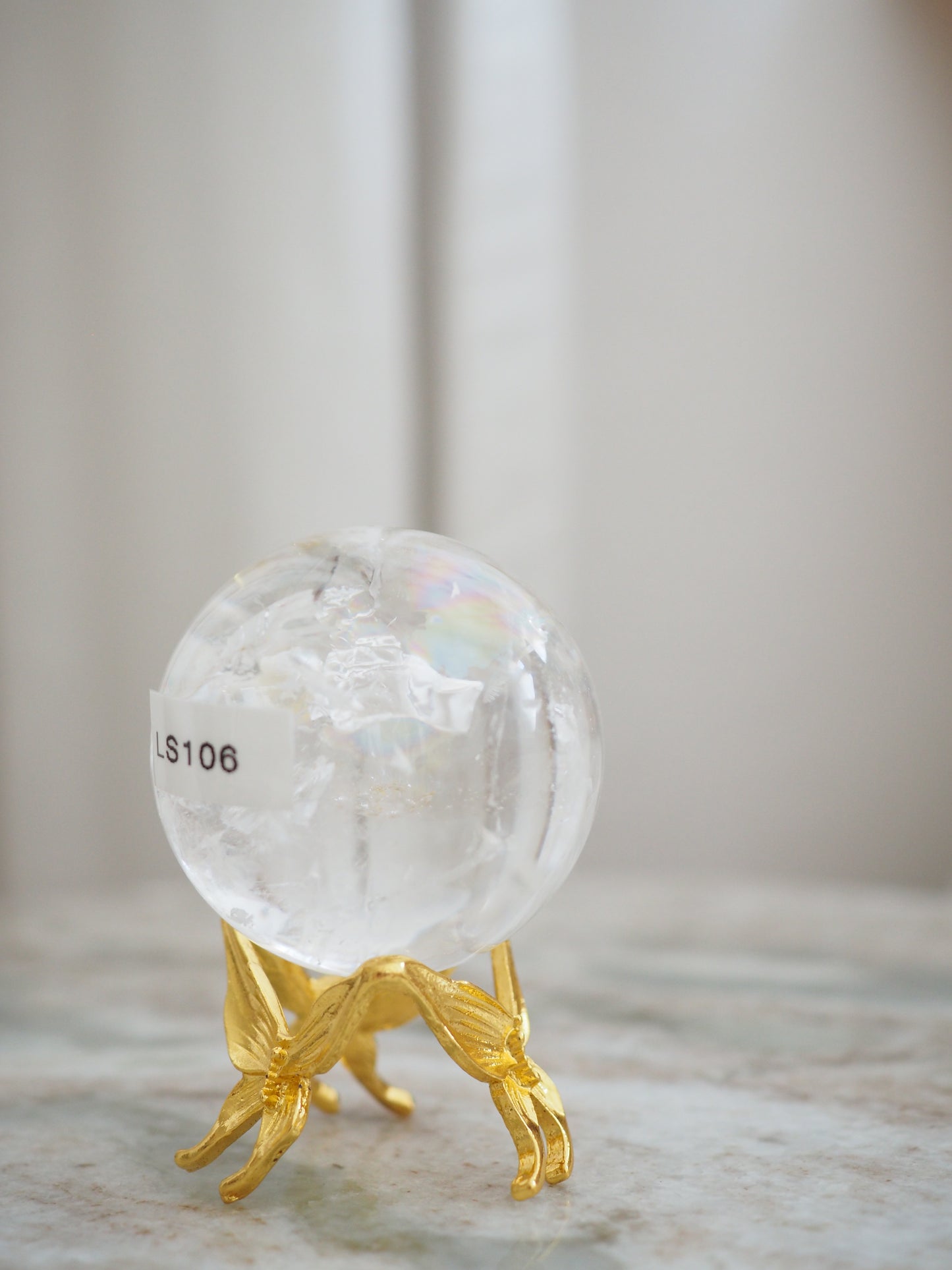 Lemurian Bergkristall Kugel mit Regenbögen ca. 4 cm - Minas Gerais Brasilien HIGH QUALITY