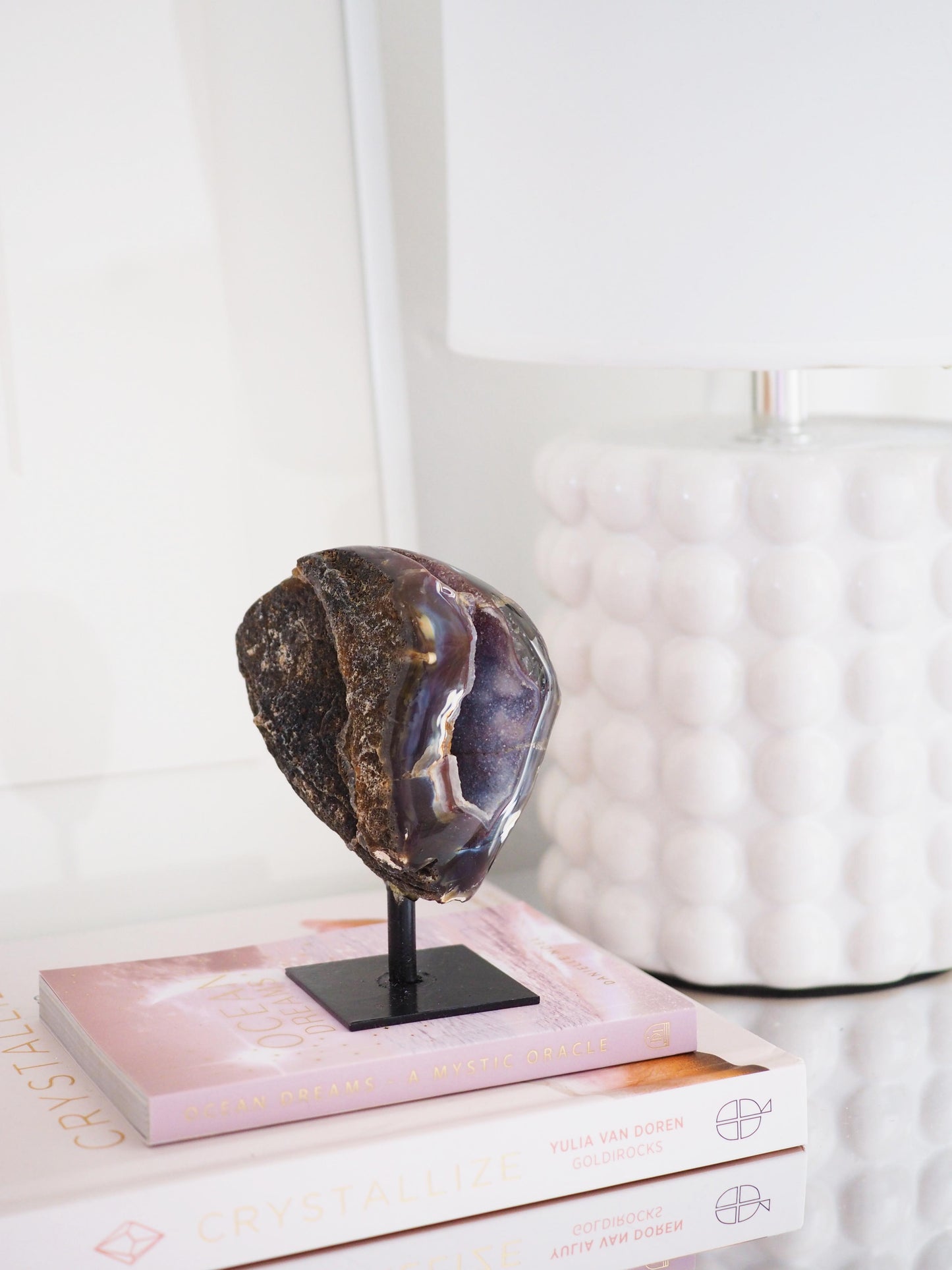 Druzy Achat X Chalcedon auf Halter ca. 10 cm - aus Brasilien HIGH QUALITY