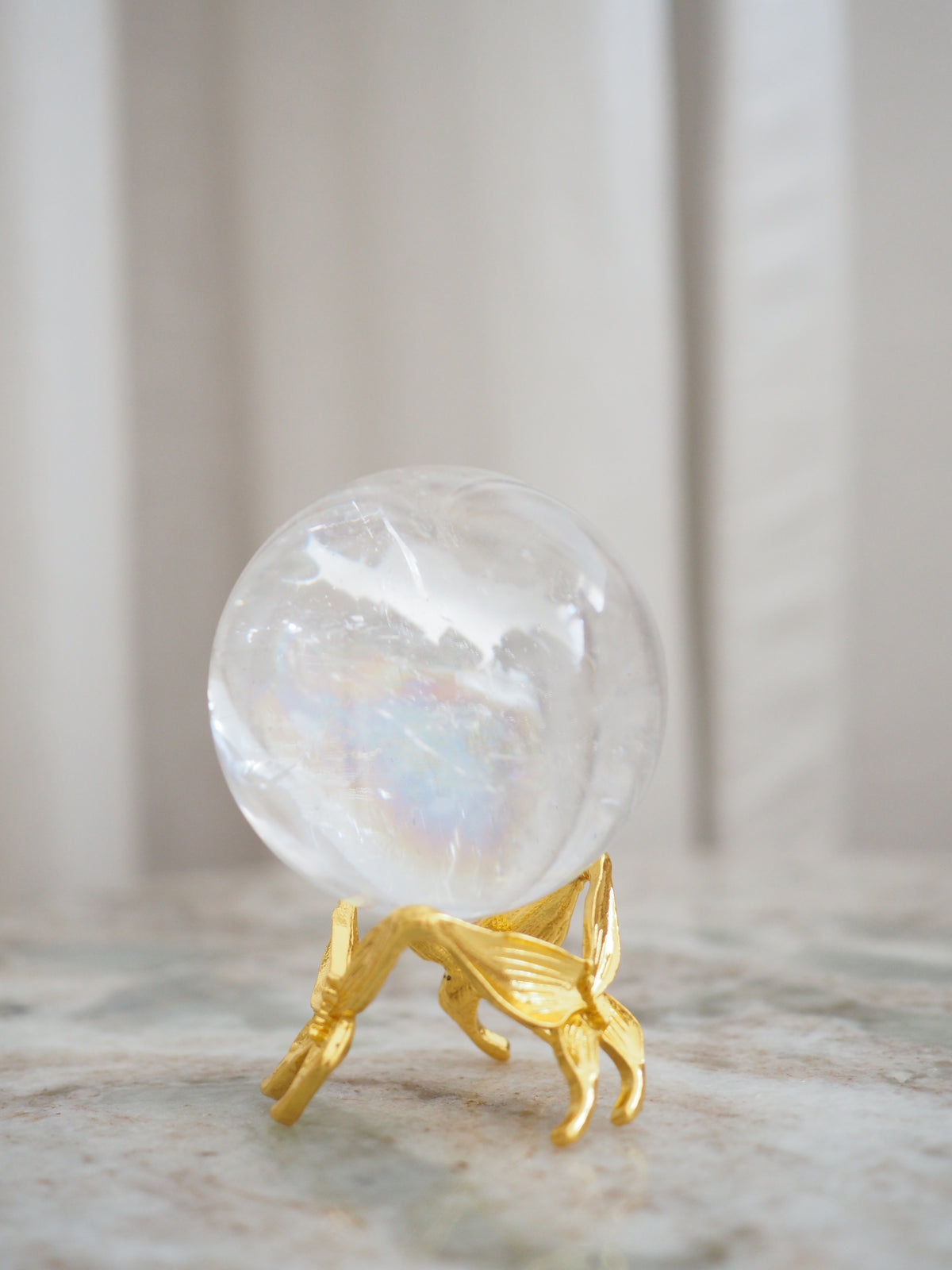 99% Klare Lemurian Bergkristall Kugel ca. 4.5 cm - Minas Gerais Brasilien HIGH QUALITY