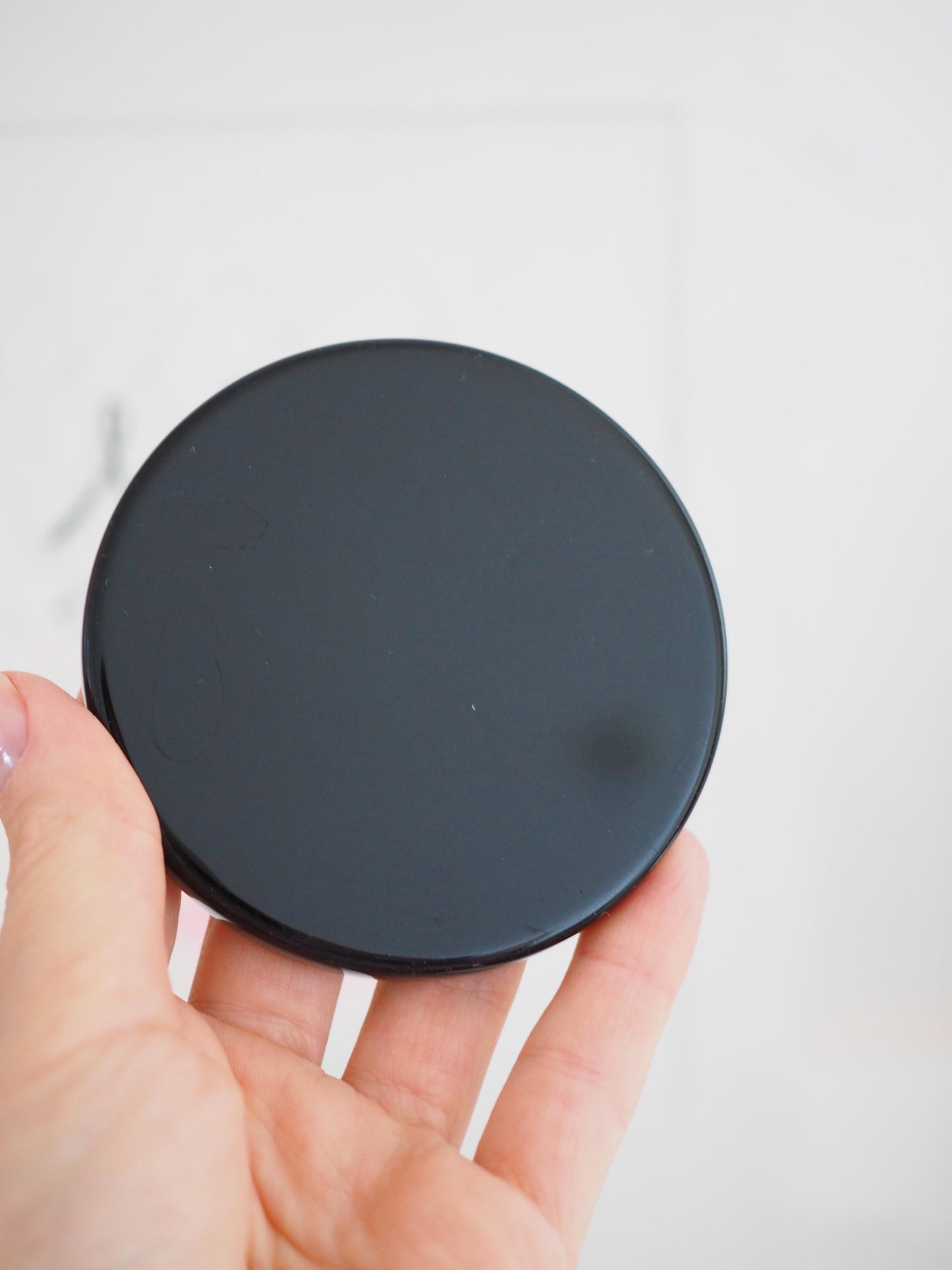 Schwarzer Obsidian Spiegel . Black Obsidian ca. 7.5 cm - Mexiko HIGH QUALITY