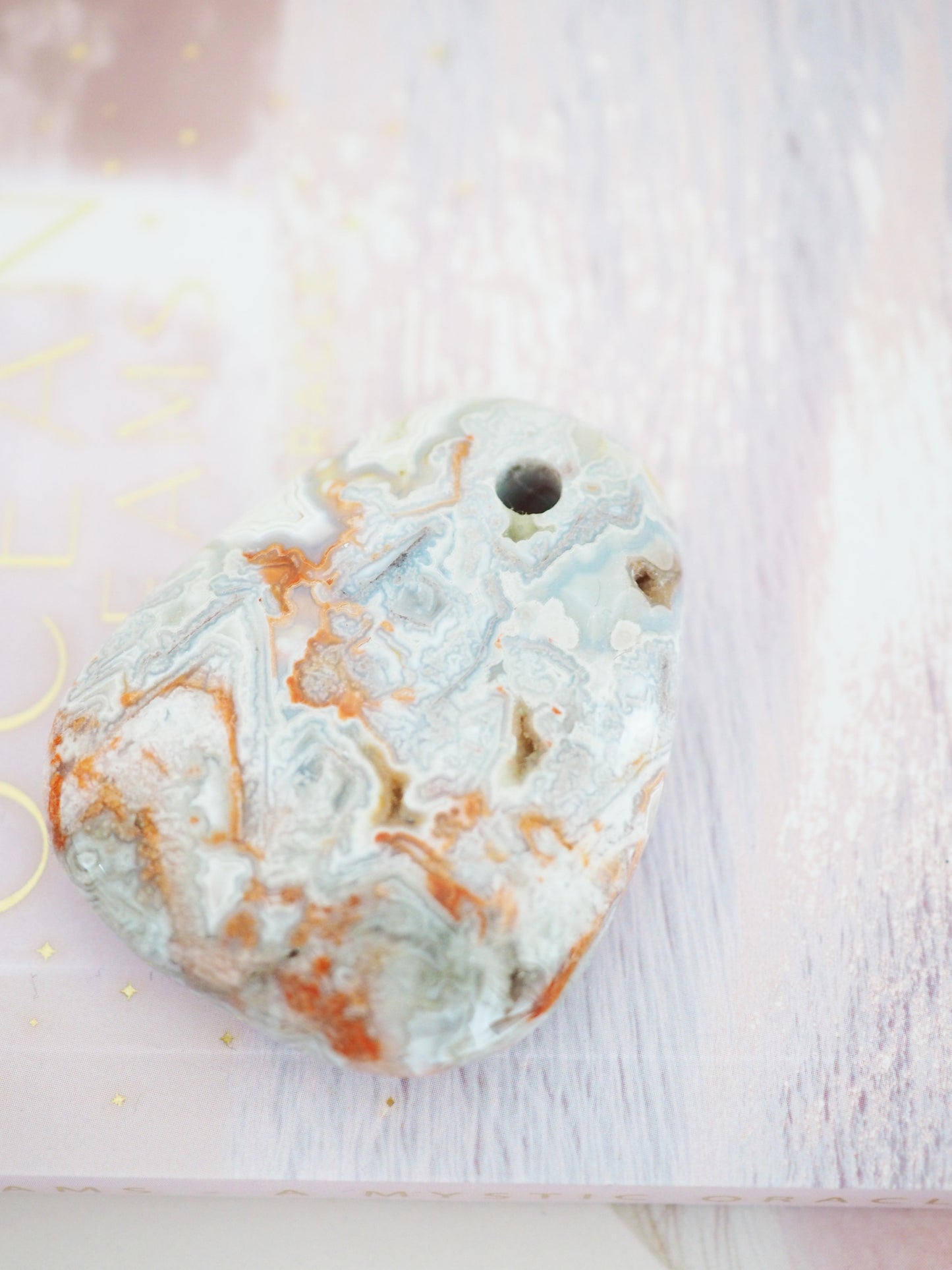 Verrückter Spitzen Achat Anhänger gebohrt . Crazy Lace Agate ca. 4.5 cm - Mexiko HIGH QUALITY