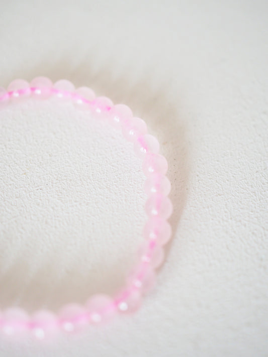CRYSTAL KIDS - Rosenquarz Kugelarmband bis 14cm