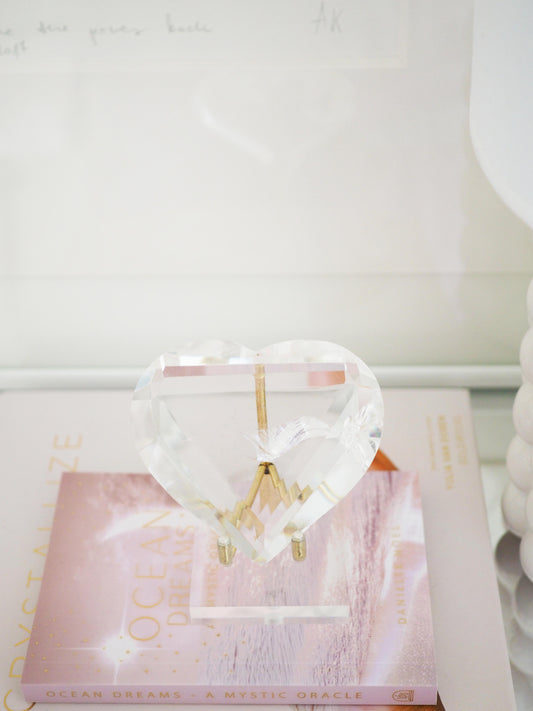 Lemurian Bergkristall Herz teilw. mit Regenbögen ca. 7.5 cm - aus Bahia Brasilien HAND CARVED HIGH QUALITY