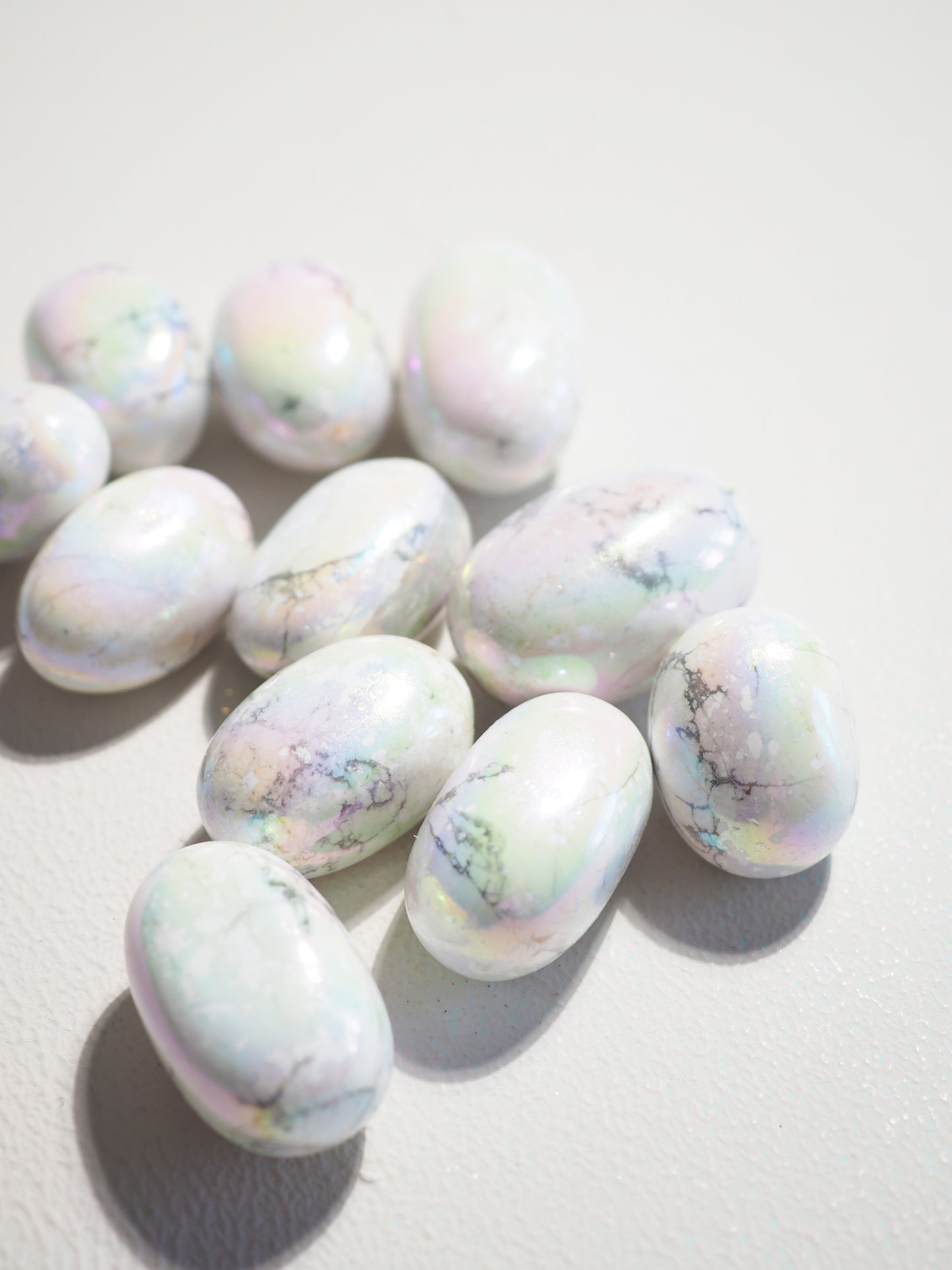 UNHAPPY AngelAura Magnesit Trommel Stein . Magnesite Tumble ca. 3- 3.5 cm Oval Shape - aus Simbabwe Afrika
