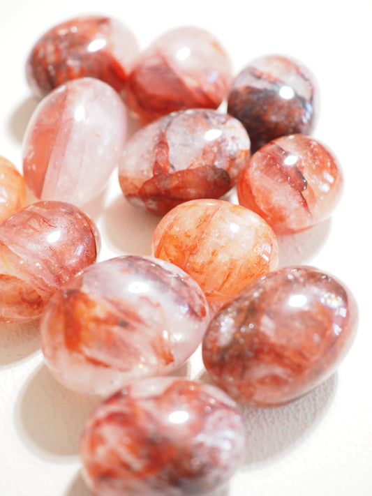 Feuer Quarz . Hämatoid Quarz Trommelstein . Fire Quartz Tumble ca. 2 cm - aus China HIGH QUALITY