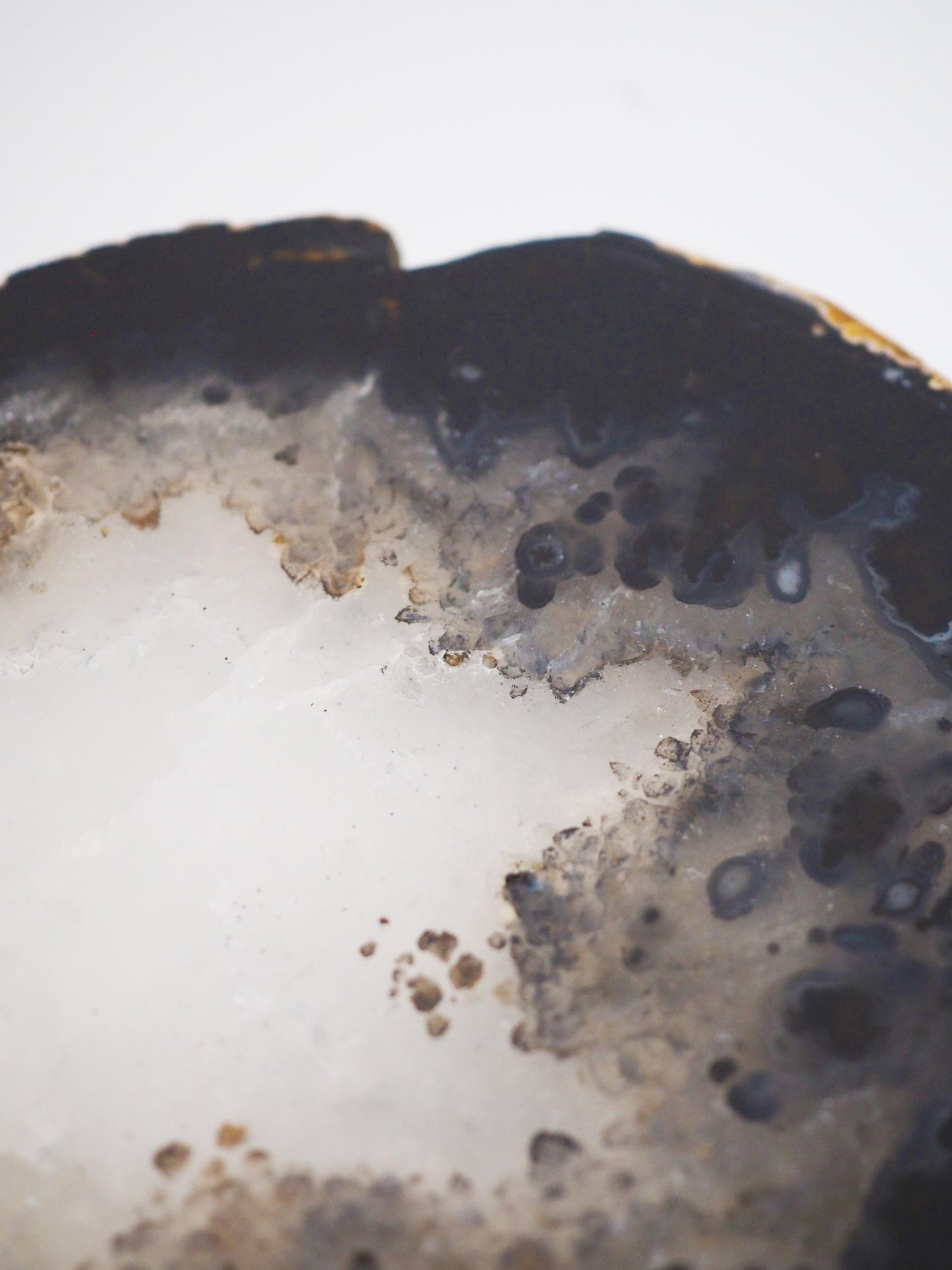 Schwarze Achat Scheibe mit Quarz ca xx cm - aus Brasilien HIGH QUALITY