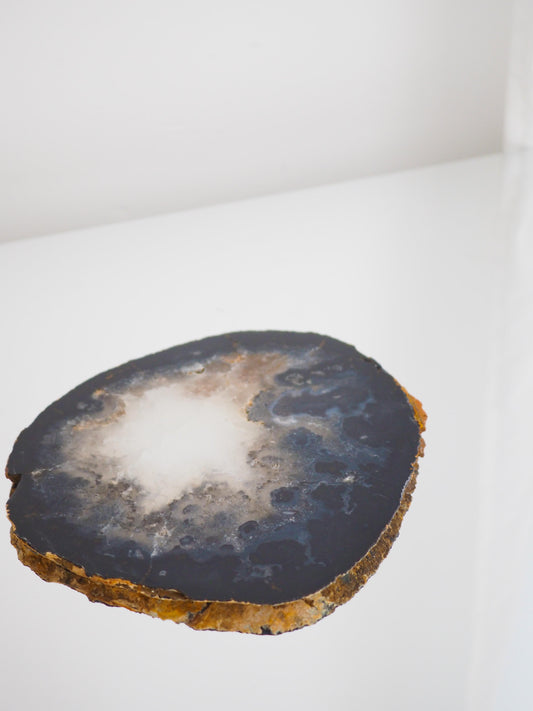 Schwarze Achat Scheibe mit Quarz ca xx cm - aus Brasilien HIGH QUALITY