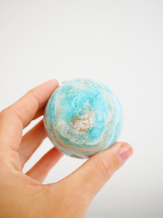 Karibischer Calcit X Aragonit Kugel ca. 5 cm - Pakistan HIGH QUALITY