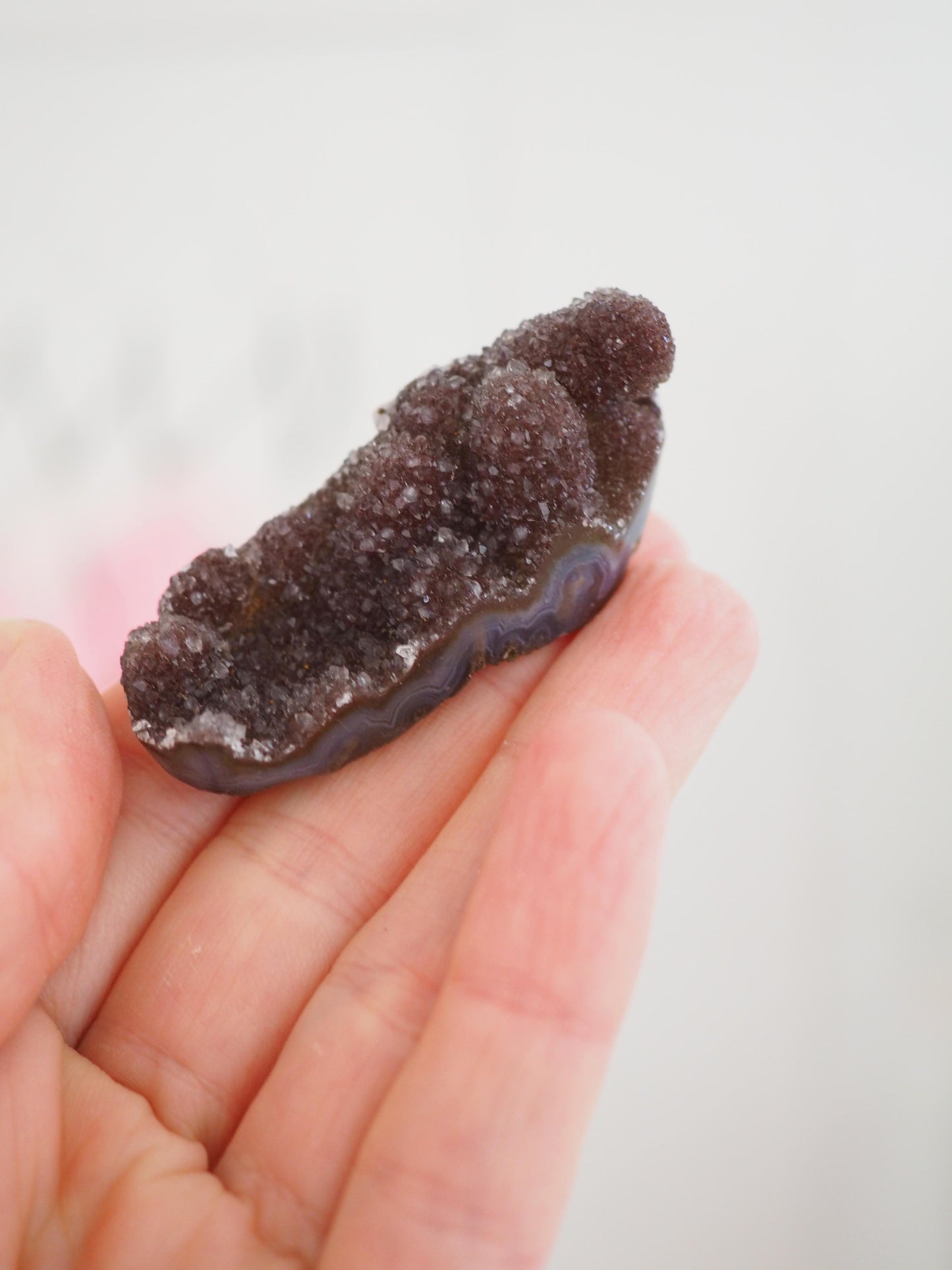 Dunkel Rotes Rainbow Amethyst Cluster X Achat ca. 5 cm - Uruguay HIGH QUALITY