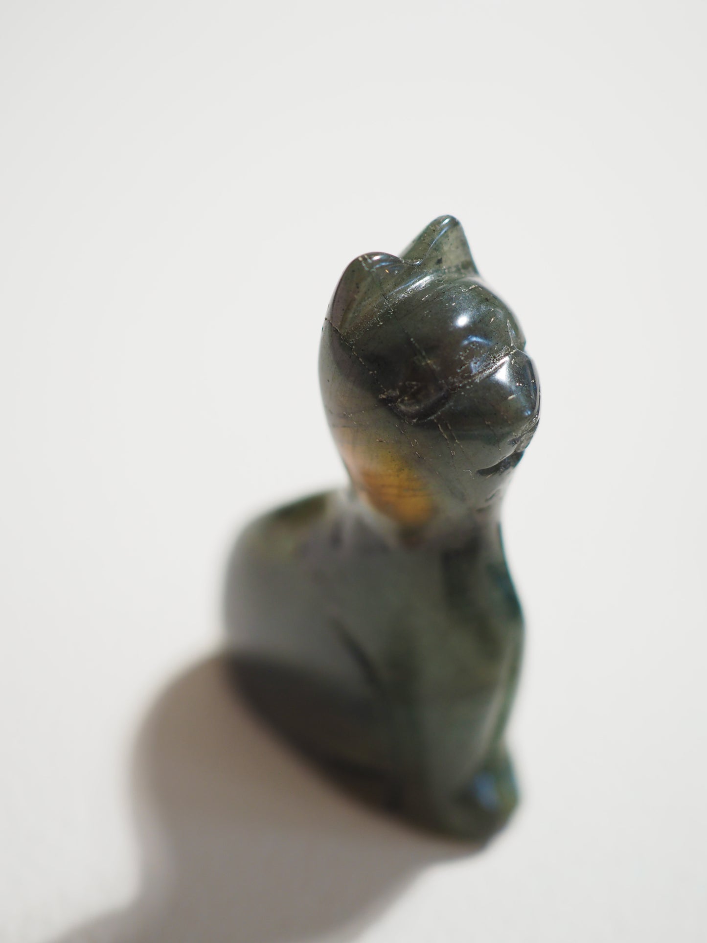 Labradorit Ägytische Katze Gravur . Labradorite egyptian Kitty Carving ca. xx cm - High Quality