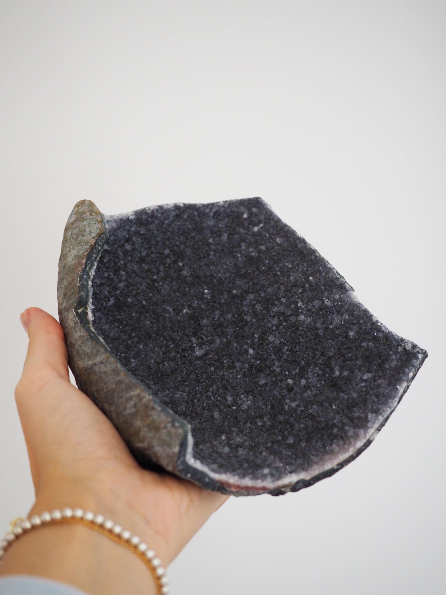 Natürliche Schwarze Amethyst Kristall . Edelstein Schale ca 18 cm - Uruguay HIGH QUALITY