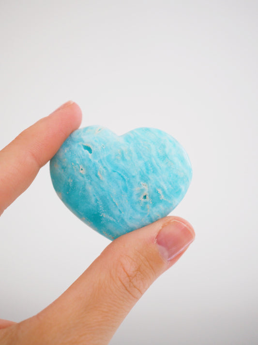 Karibischer Calcit X Aragonit Herz ca. 5 cm - Pakistan HIGH QUALITY