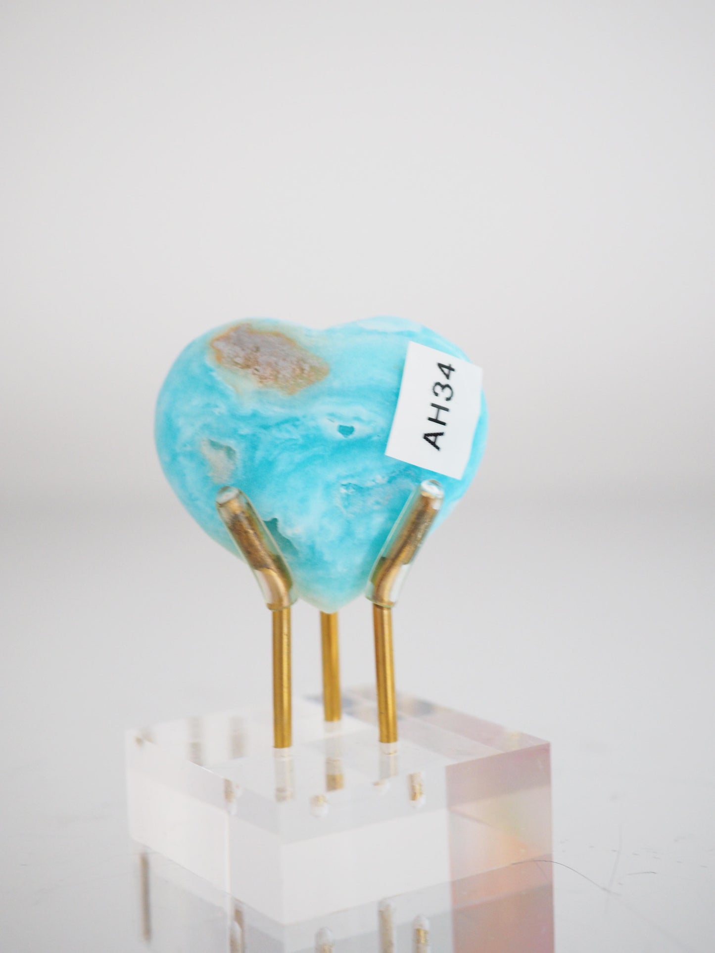 Karibischer Calcit X Aragonit Herz ca. 4.5cm - Pakistan HIGH QUALITY