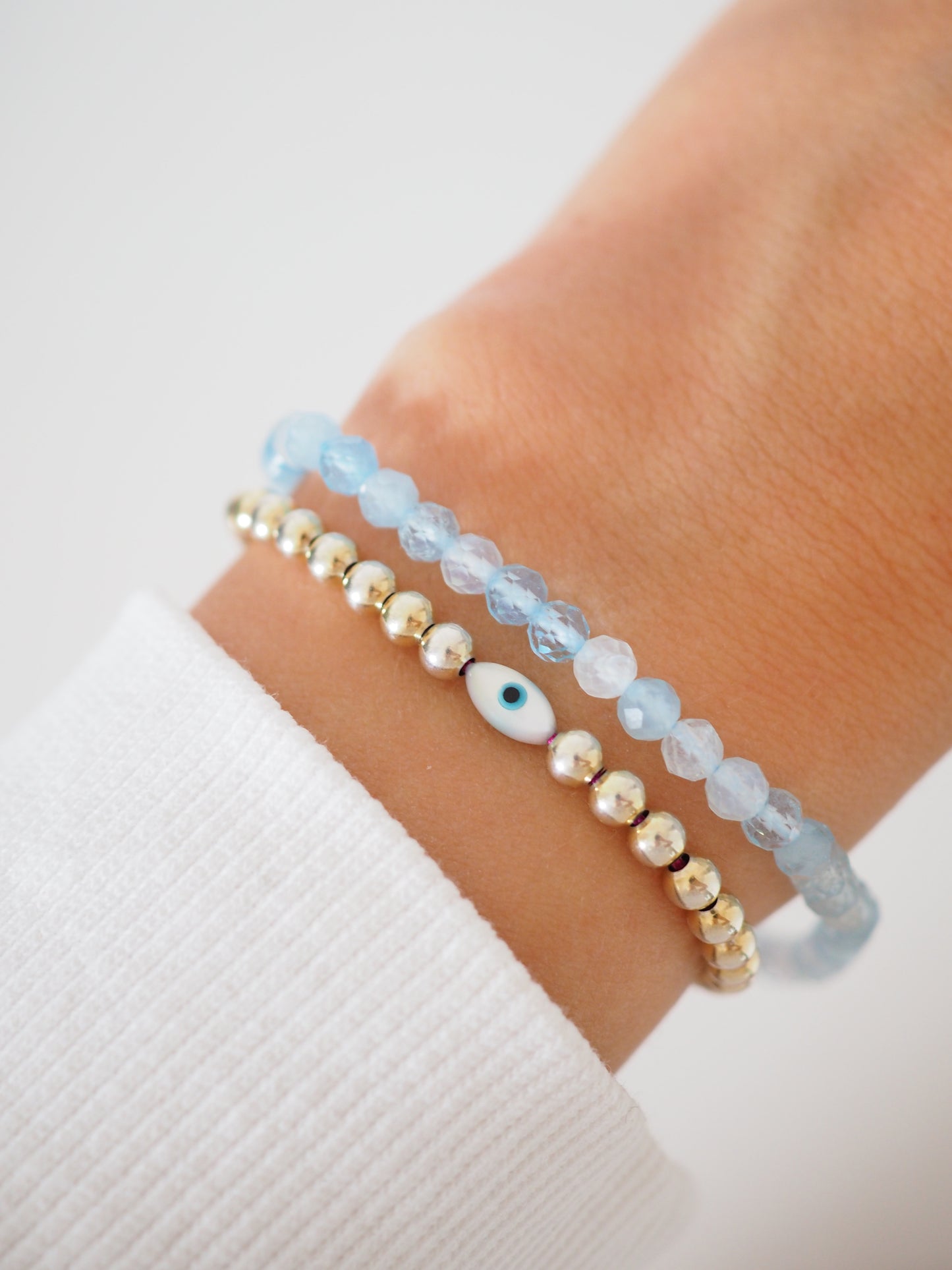 Aquamarin Armband Facettiert ca. 4 mm - aus xx HIGH QUALITY