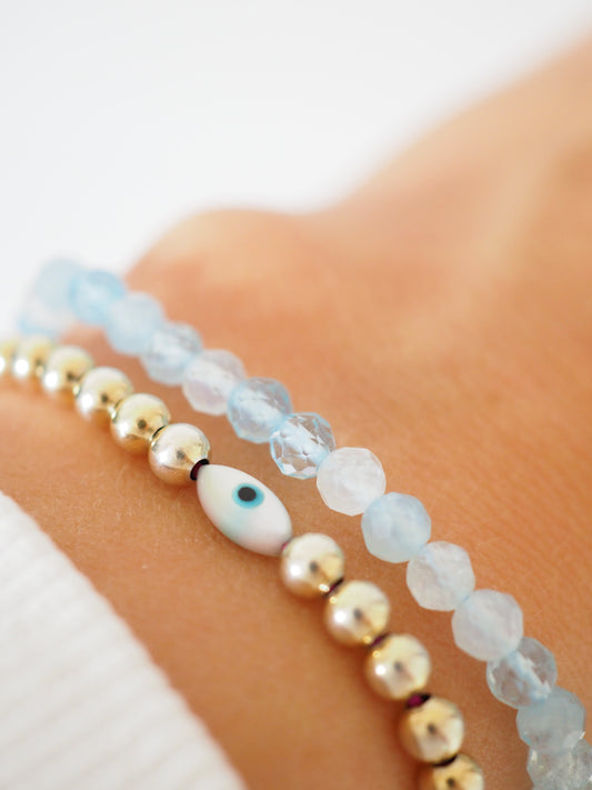 Aquamarin Armband Facettiert ca. 4 mm - aus xx HIGH QUALITY