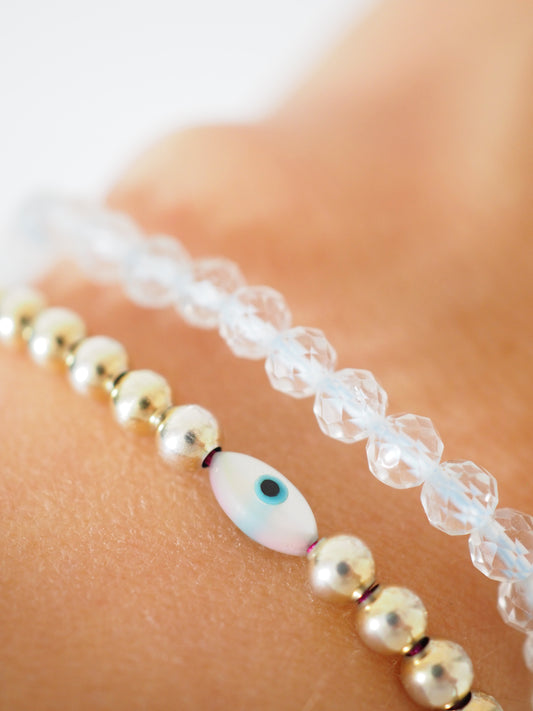 Weißer Topaz Armband Facettiert ca. 4 mm - aus xx HIGH QUALITY