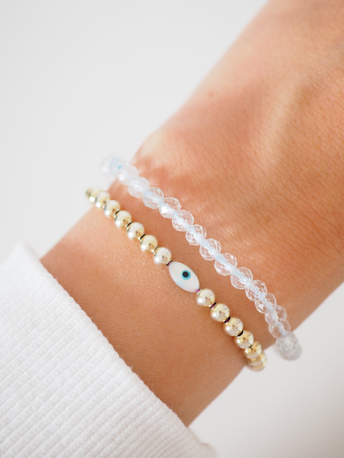 Weißer Topaz Armband Facettiert ca. 4 mm - aus xx HIGH QUALITY