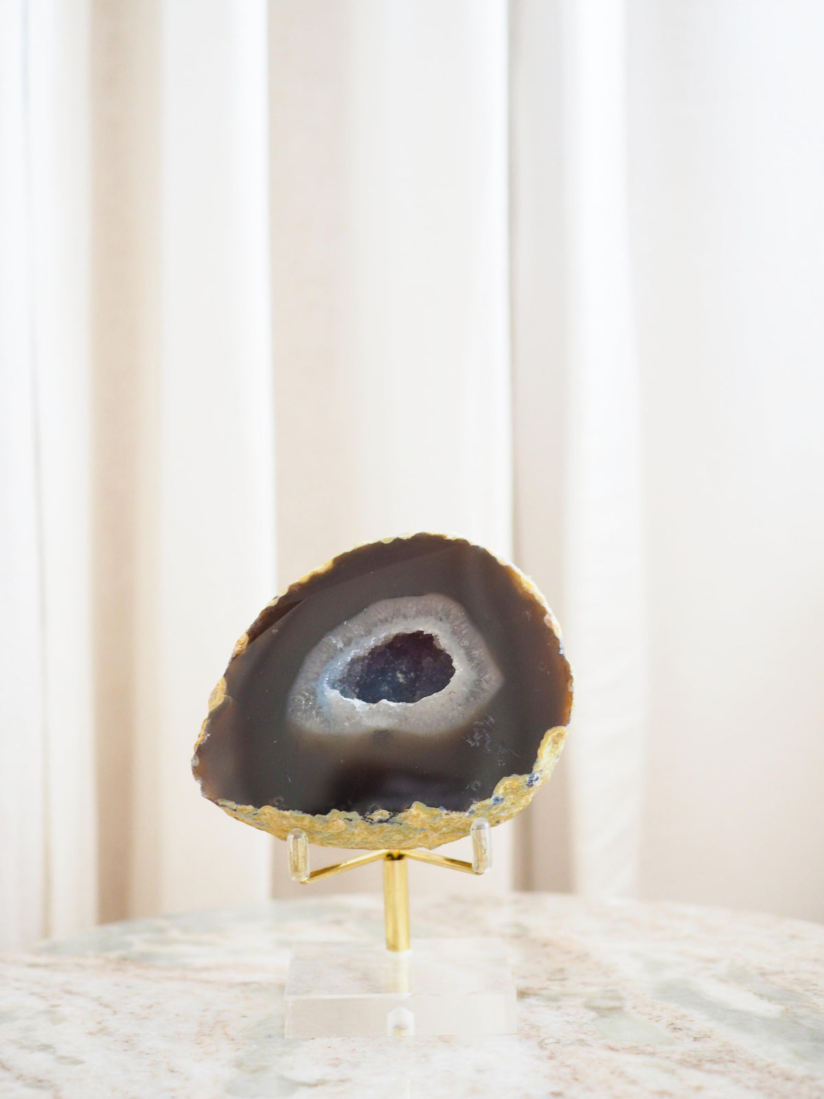 Mokka Blaue Achat Geode . Agate Geode ca xx cm - aus Brasilien HIGH QUALITY Handpoliert