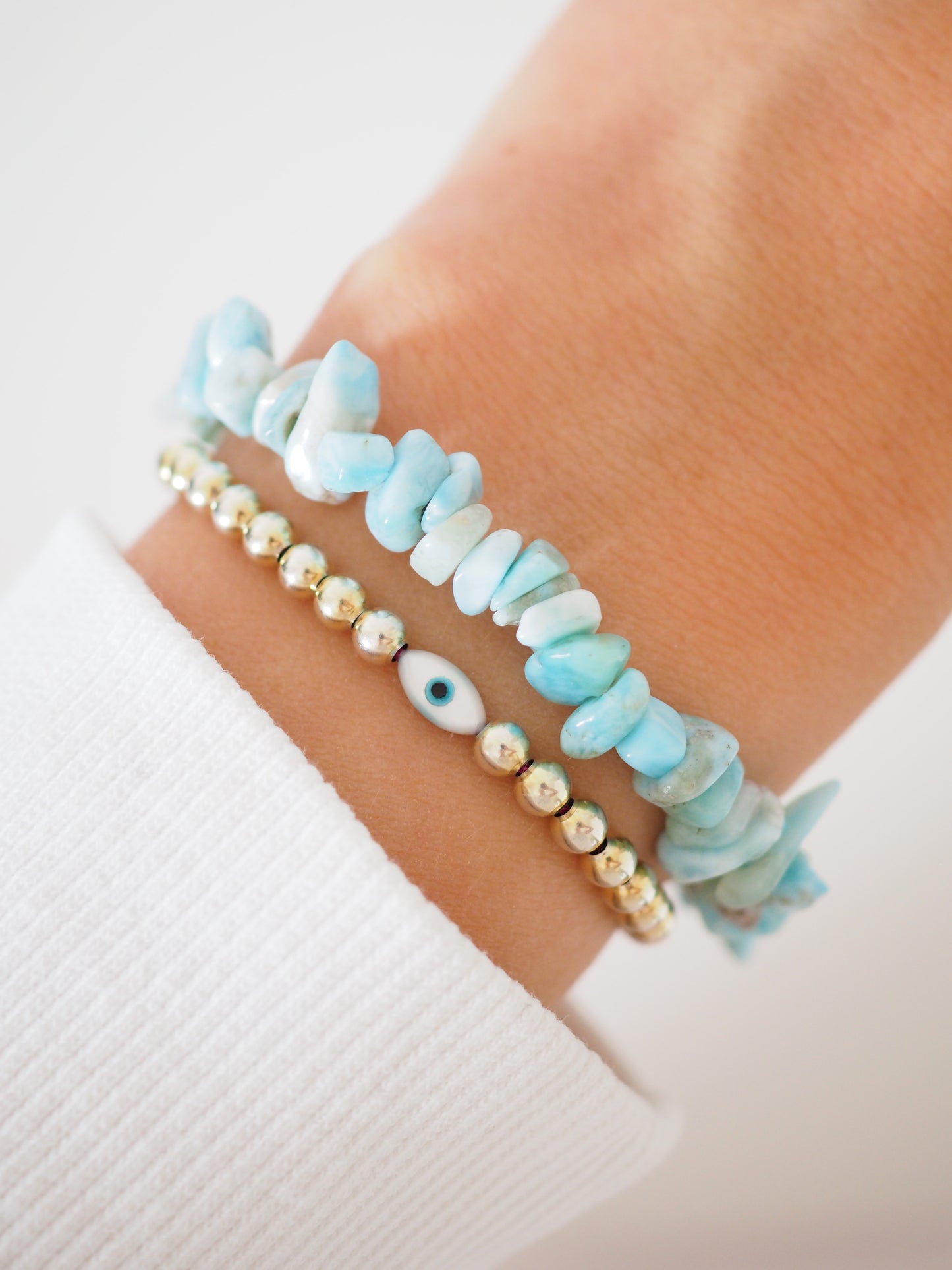 Larimar Chips Armband . Larimar Chips Bracelet - AA Quality