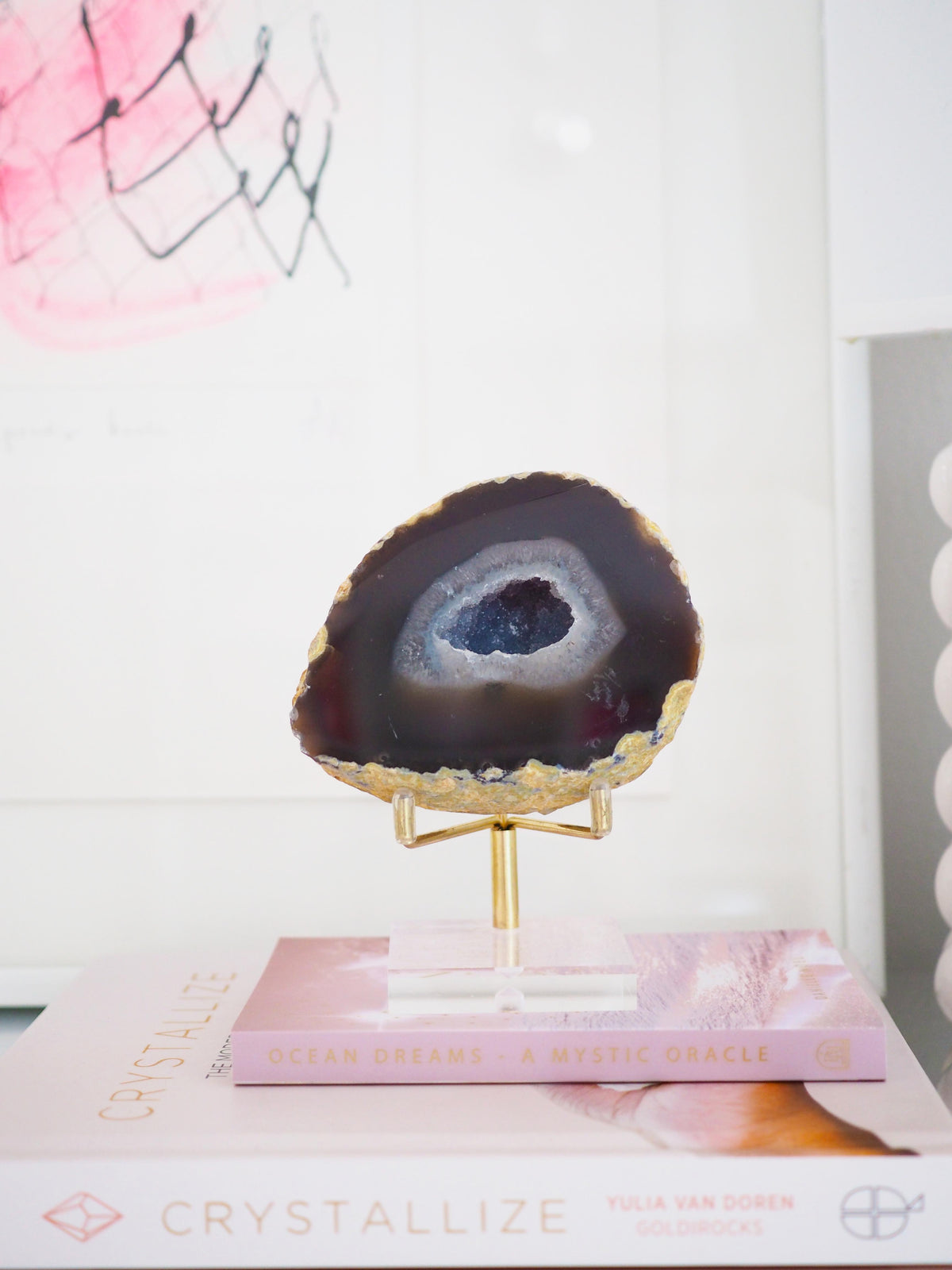 Mokka Blaue Achat Geode . Agate Geode ca xx cm - aus Brasilien HIGH QUALITY Handpoliert