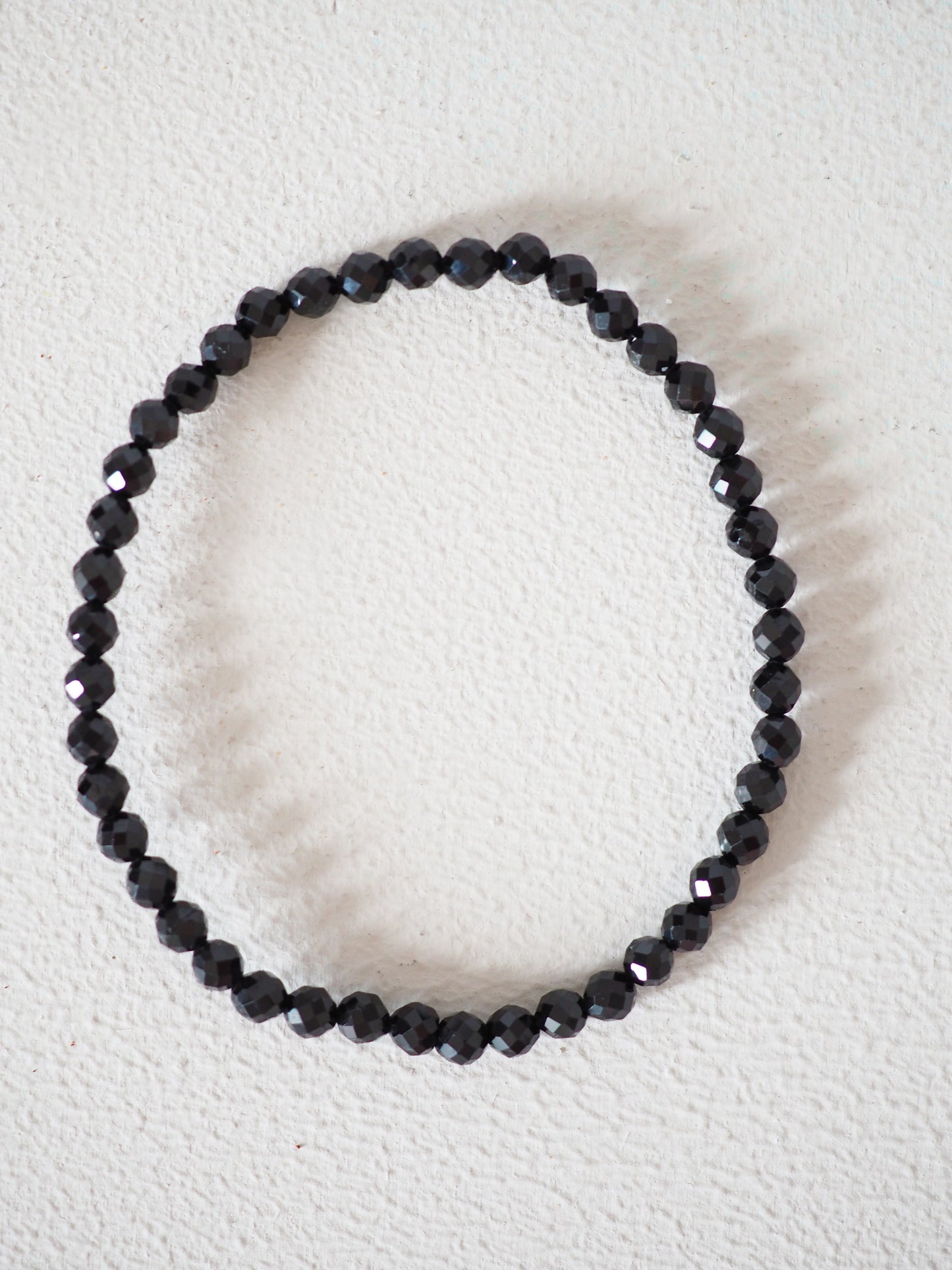 Schwarzer Turmalin . Schörl Armband Facettiert ca. 4 mm - aus Brasilien HIGH QUALITY