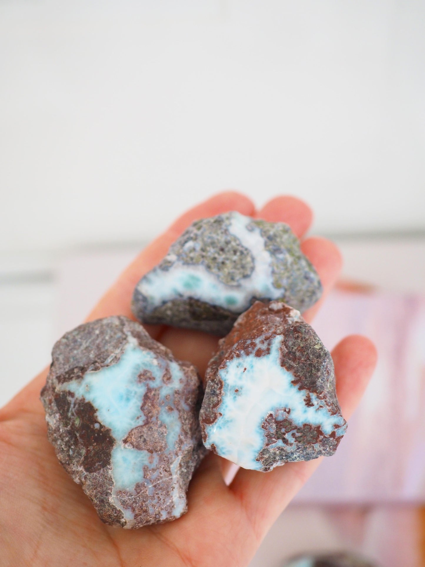 Larimar in Matrix Roh Stein Specimen ca. 4-5 cm - Dominikanischen Republik RARE