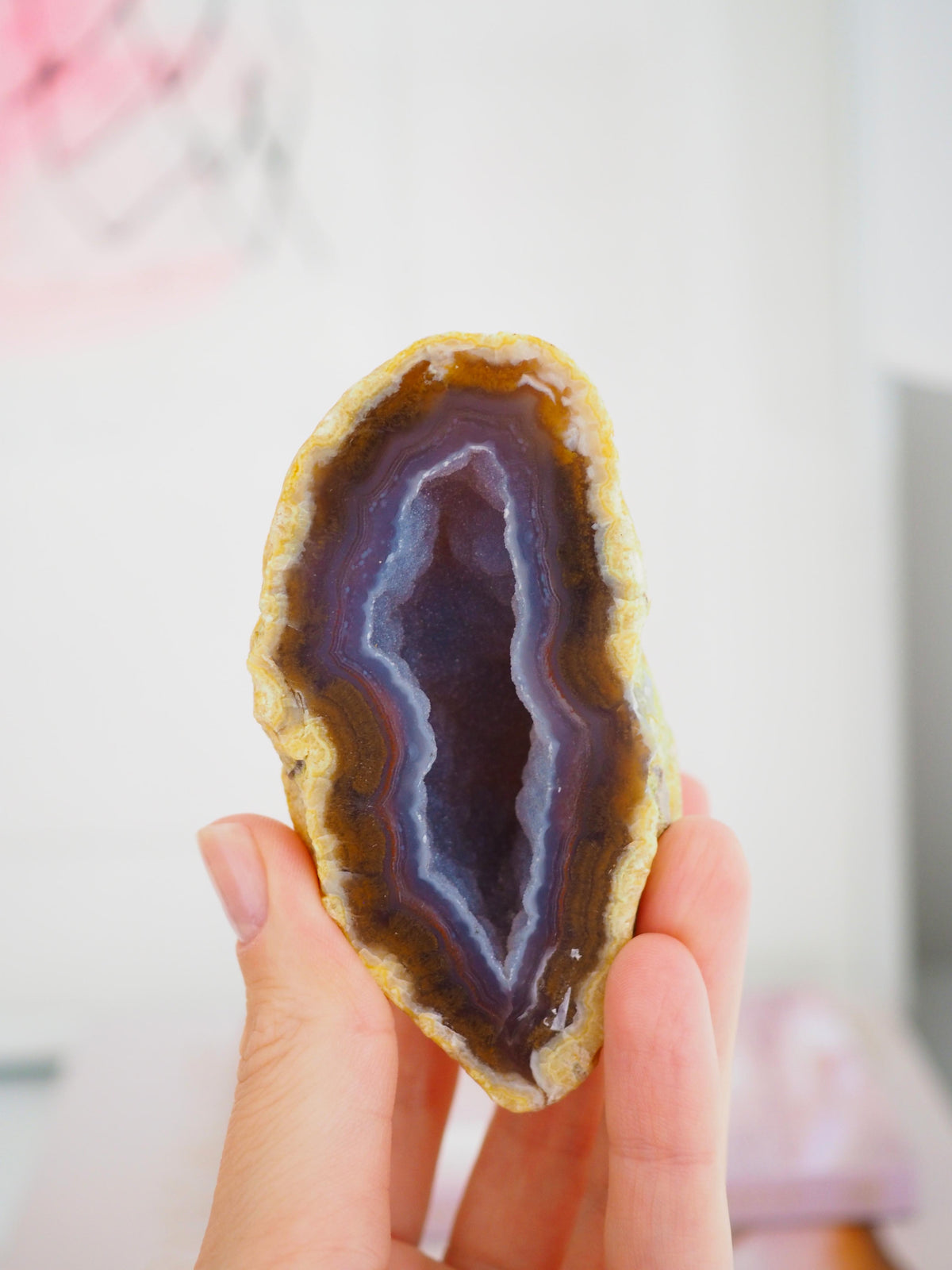 Dunkle Achat Geode ca. 9 cm - aus Brasilien HIGH QUALITY Handpoliert