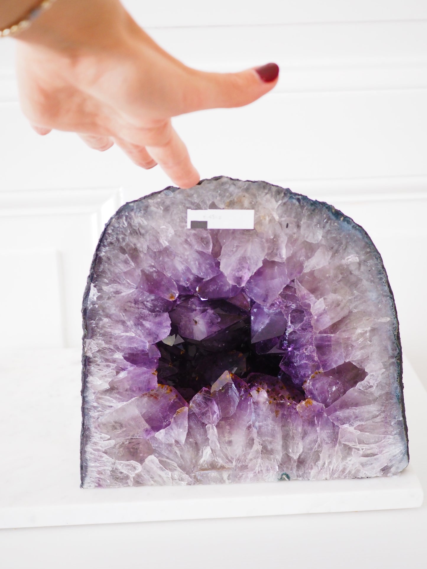 XL Deep Violette Amethyst Geode mit großen Kristallen ca. 21x22 cm 6.4 Kg . PARADISE COLLECTION - aus Brasilien HIGH QUALITY