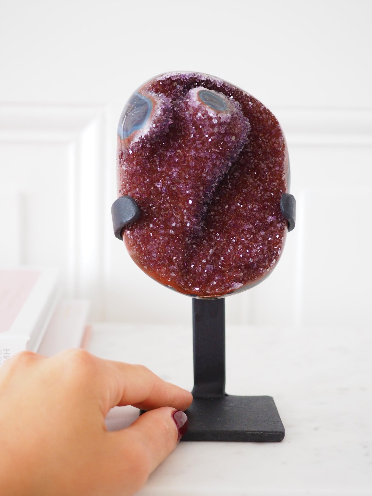 Roter Amethyst auf Halter . Ständer ca. 16x7cm PARADISE COLLECTION - aus Uruguay HIGH QUALITY RARE