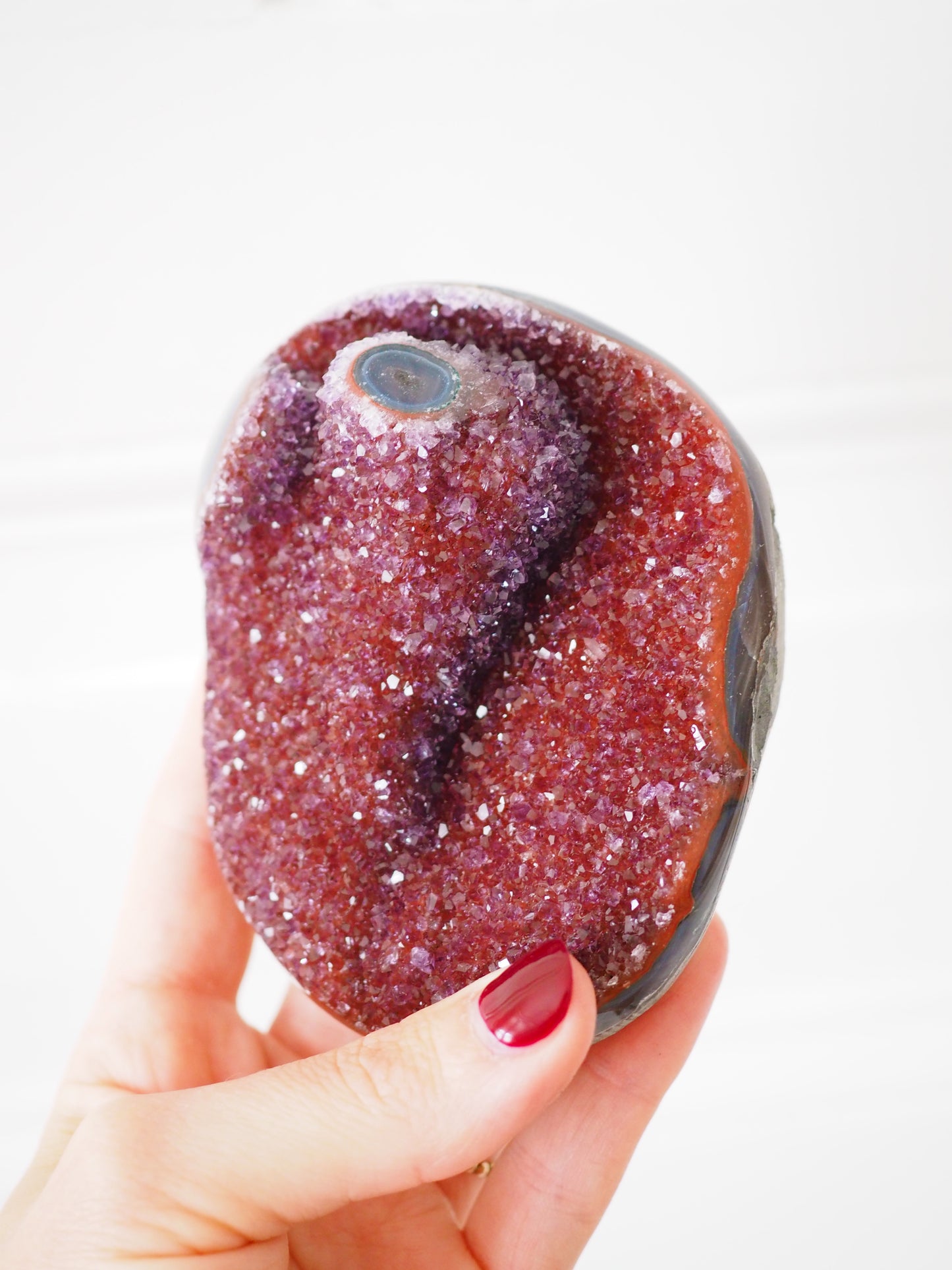 Roter Amethyst auf Halter . Ständer ca. 16x7cm PARADISE COLLECTION - aus Uruguay HIGH QUALITY RARE