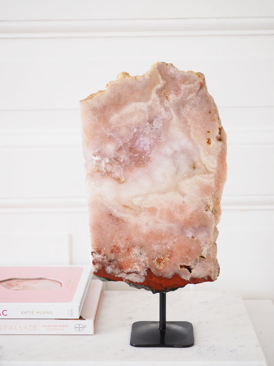Pink Amethyst Slab auf Ständer Halter ca. 33 x 16cm 2.4Kg. PARADISE COLLECTION - aus Brasilien Boarder Argentina HIGH QUALITY