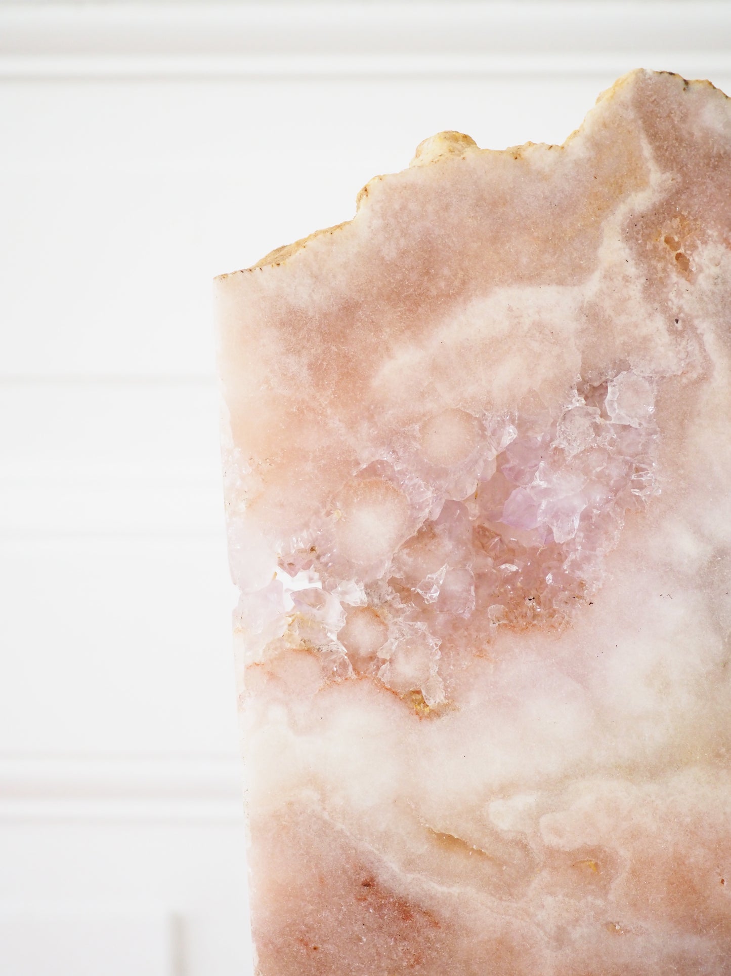 Pink Amethyst Slab auf Ständer Halter ca. 33 x 16cm 2.4Kg. PARADISE COLLECTION - aus Brasilien Boarder Argentina HIGH QUALITY