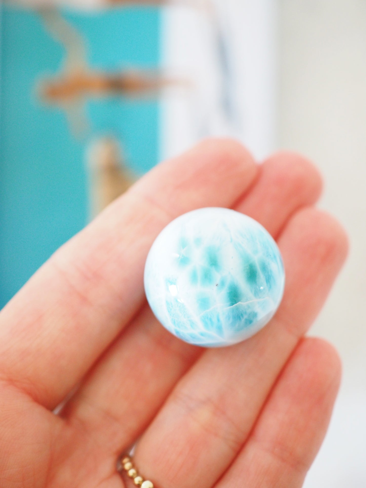 AAA Larimar Kugel ca. 2.5 cm No.29 - aus der Dominikanischen Republik RARE