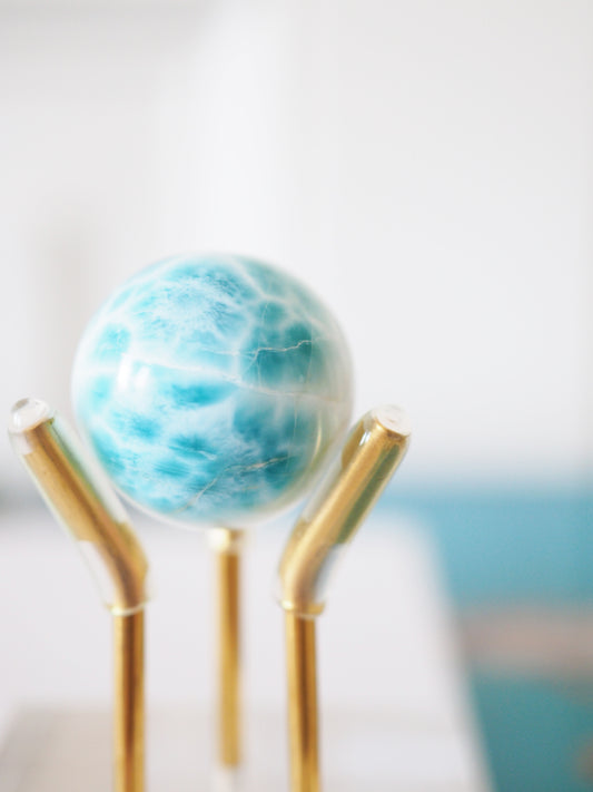 AAA Larimar Kugel ca. 2 cm No.26 - aus der Dominikanischen Republik RARE