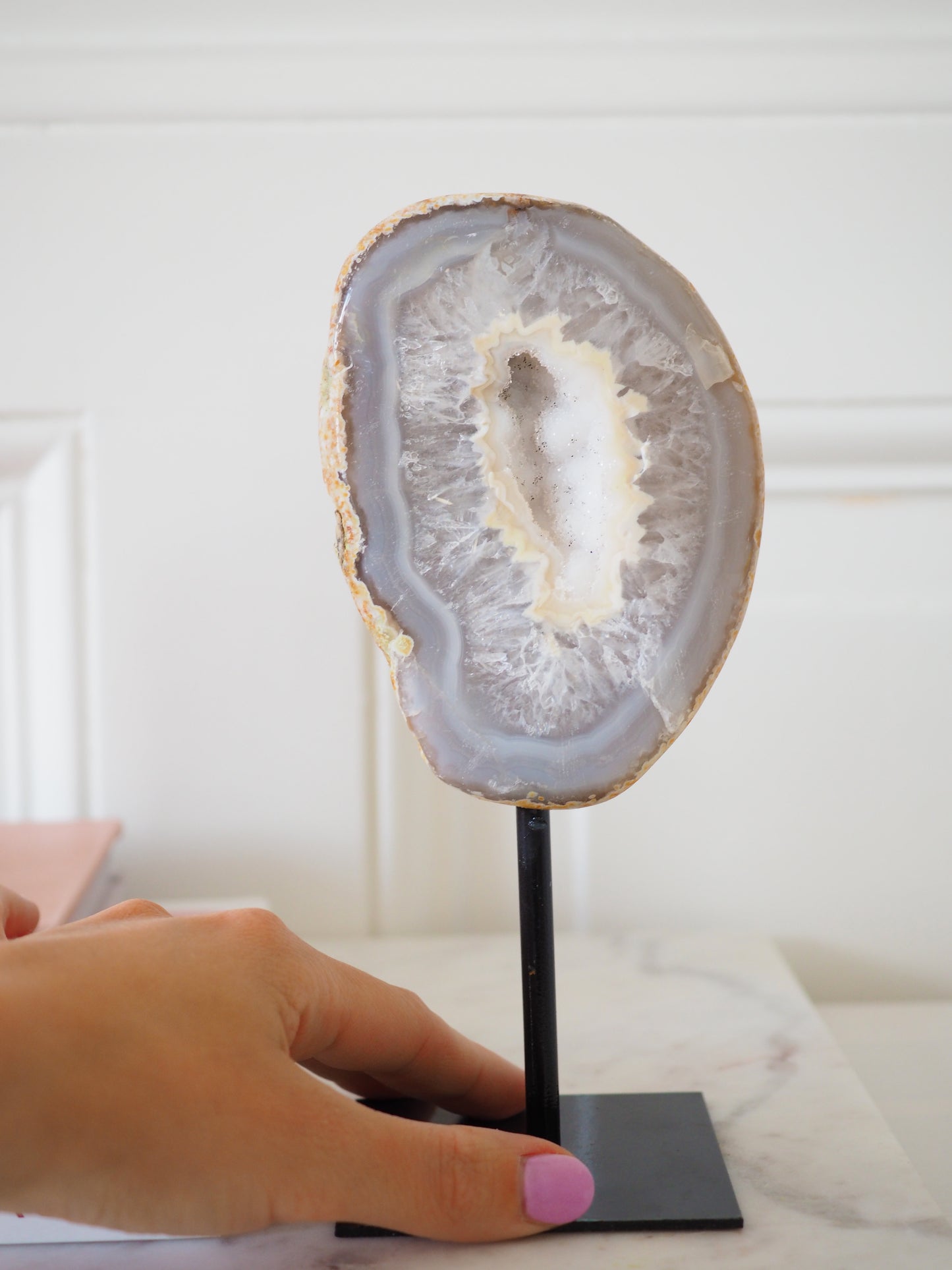 Achat Geode auf Ständer . Halter ca xx cm - aus Brasilien