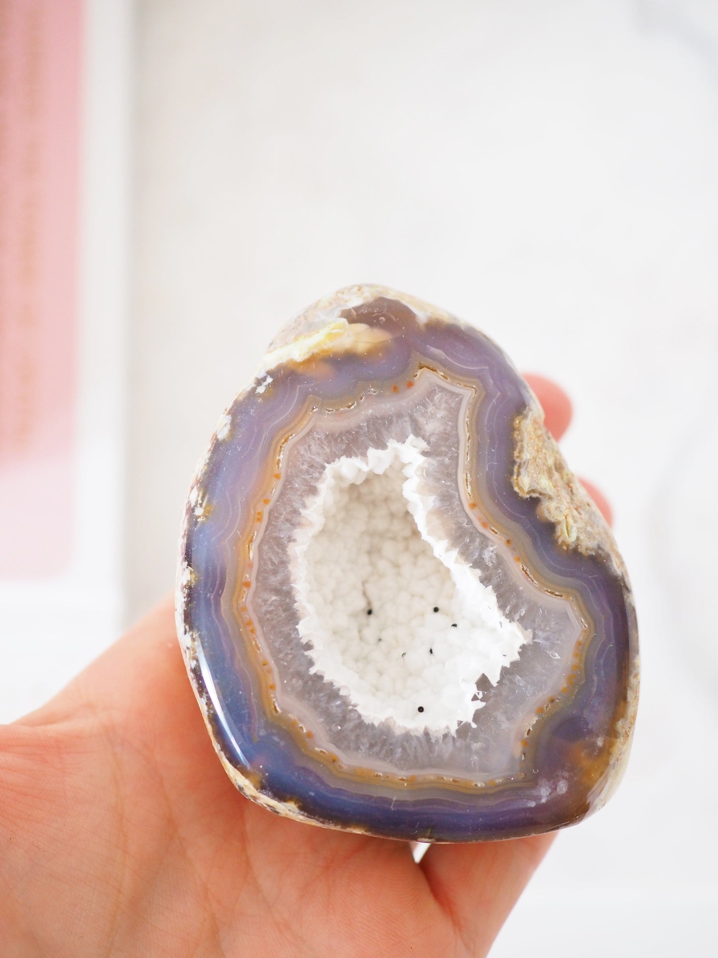 Sugar Druzy Achat Geode . Agate Geode ca xx cm - aus Brasilien HIGH QUALITY Handpoliert