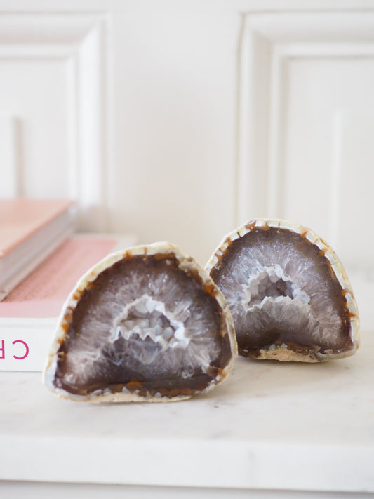 SET LOVE HEART Beige Achat Herz Geoden . LOVE Agate Geode ca xx cm - aus Brasilien High Quality Handpoliert