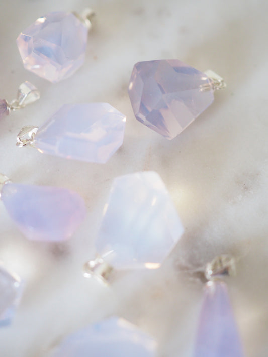 Lavender Moon Quarz Anhänger ca. 2 cm 925 Sterlingsilber - aus Brasilien